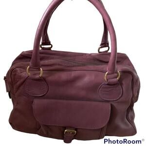 Boden Purple Plum Soft Leather Satchel Shoulder Bag Purse Handbag Work Casual